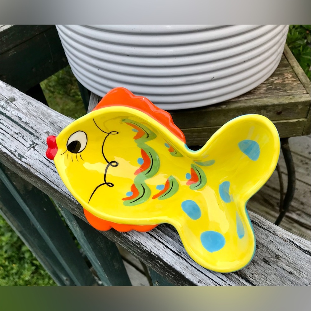 MAINSTREET COLLECTION Colorful Fish Shaped Hand Painted Trinket Dish Bowl